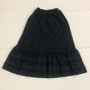 Uniqlo Anna Sui XS Skirt Blue Black Tiered Maxi Paisley Elastic Waist Excellent